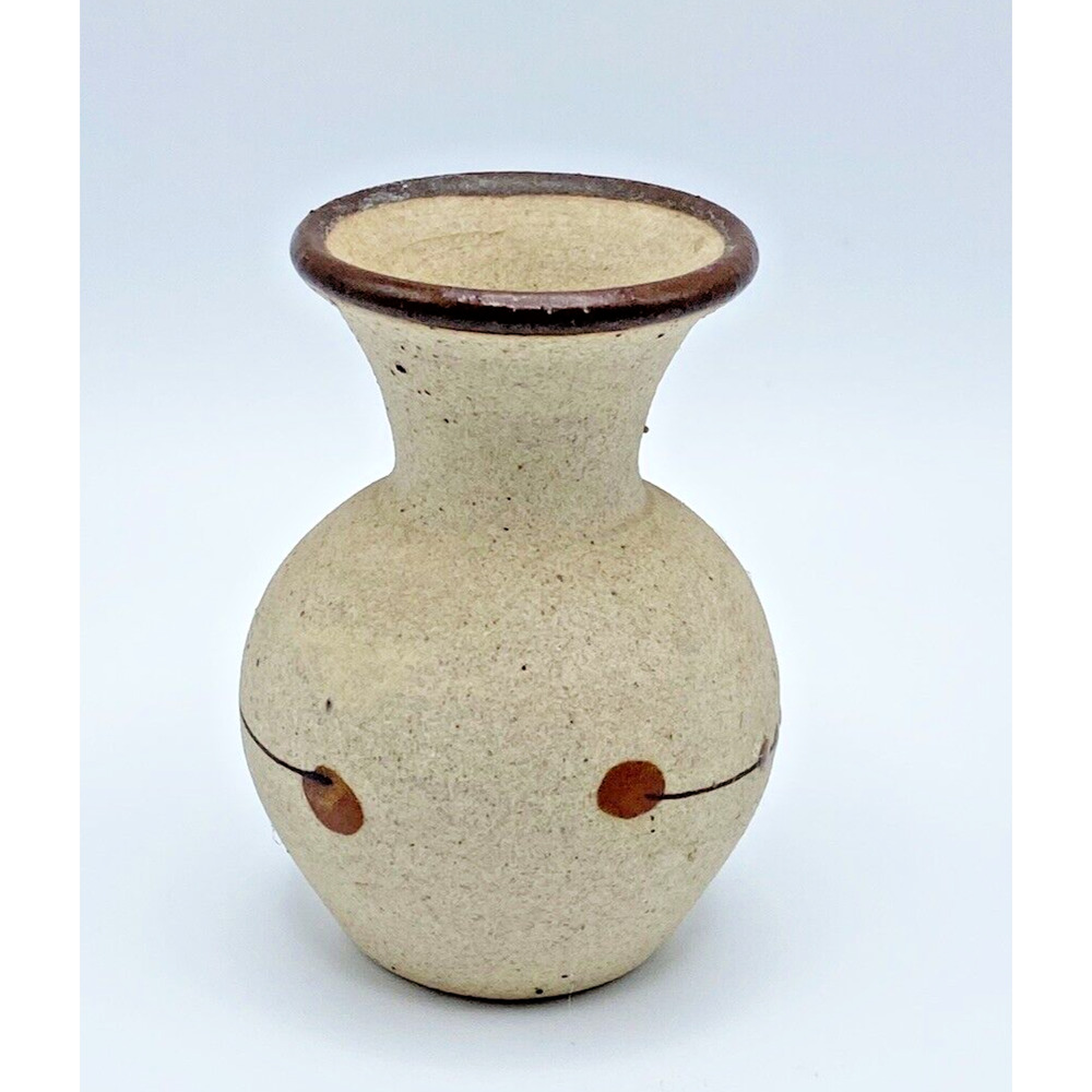 Vintage Tonala Pottery Miniature Floral Vase Toothpick Holder Mexican Folk Art - Picture 3 of 7